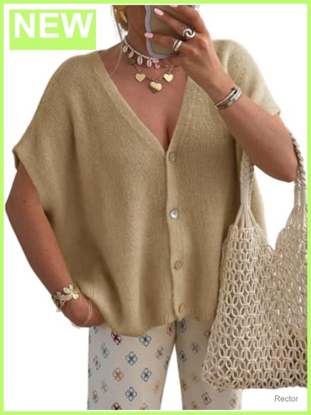 Saodimallsu Womens Fall Short Sleeve Cardigan Sweater Oversized Knit Button Down